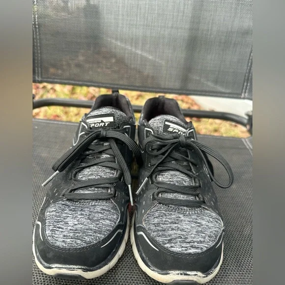 Skechers Sport Womens Flex Sole SN11965 Black Gray Running Sneakers Size 7 - Picture 2 of 7